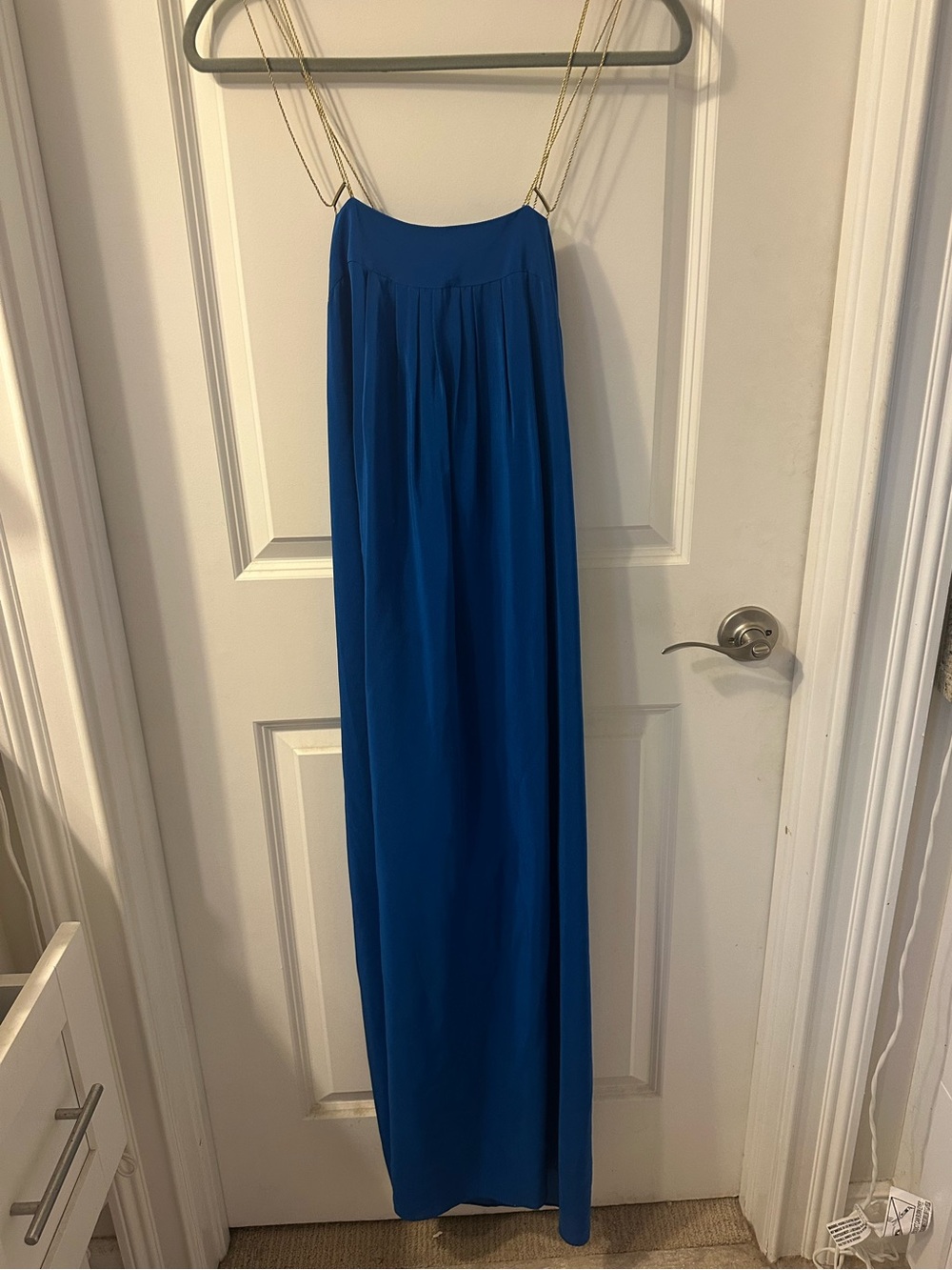 HD in Paris Royal Blue Maxi Dress with Gold Chain Straps